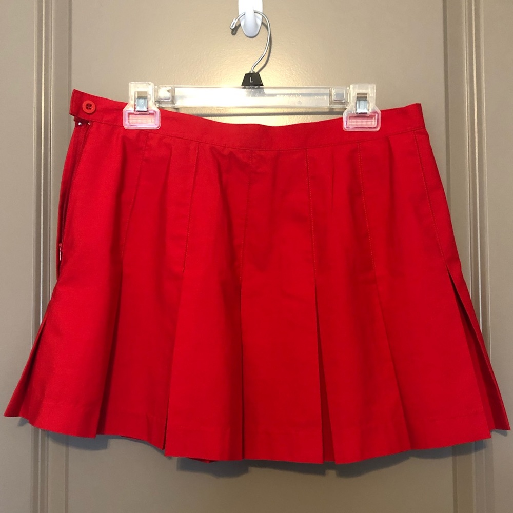 Red Pleated Tennis Skirt